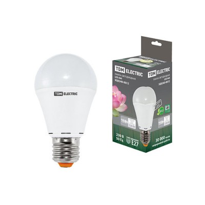 Лампа светодиодная А60 - 15 Вт-220 В -3000 К–E27 TDM Лампа светодиодная А60 - 15 Вт-220 В -3000 К–E27 TDM