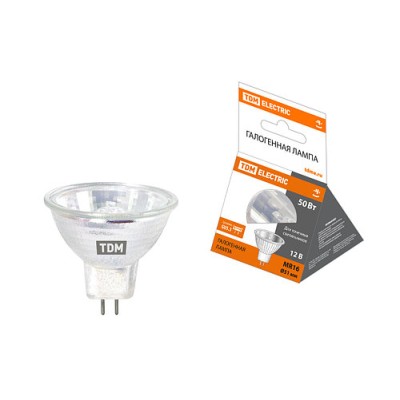 Лампа галогенная с отражателем MR16 - 50 Вт - 12 В - GU5.3 TDM Лампа галогенная с отражателем MR16 - 50 Вт - 12 В - GU5.3 TDM