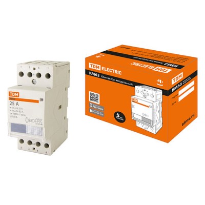 Контактор модульный КМ63/4-25 4НО TDM Контактор модульный КМ63/4-25 4НО TDM