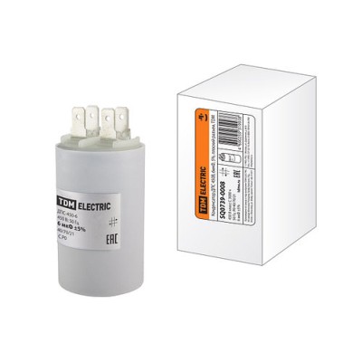 Конденсатор ДПС 450В, 6мкФ, 5%, плоский разъем, TDM Конденсатор ДПС 450В, 6мкФ, 5%, плоский разъем, TDM