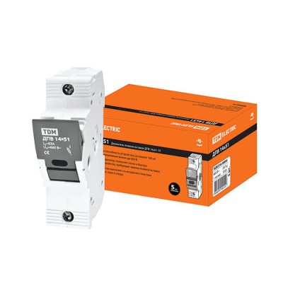 Держатель плавких вставок ДПВ 14х51 1П TDM Держатель плавких вставок ДПВ 14х51 1П TDM