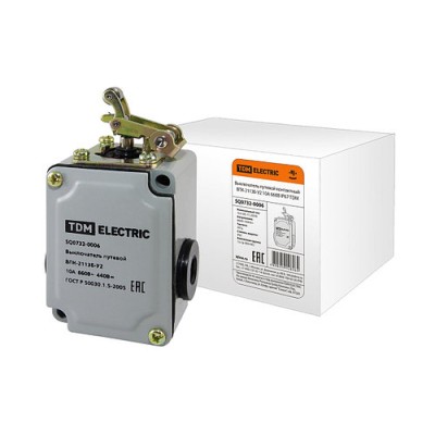 Выключатель путевой контактный ВПК-2113Б-У2, 10 А, 690 В, IP67 TDM Выключатель путевой контактный ВПК-2113Б-У2, 10 А, 690 В, IP67 TDM