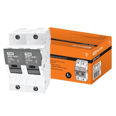 Держатель плавких вставок ДПВ 14х51 2П TDM Держатель плавких вставок ДПВ 14х51 2П TDM
