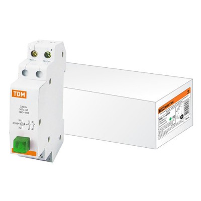 Выключатель кнопочный c фиксацией и индикацией ВК-47M 1НО;1НЗ зеленый TDM Выключатель кнопочный c фиксацией и индикацией ВК-47M 1НО;1НЗ зеленый TDM