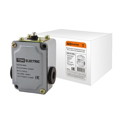 Выключатель путевой контактный ВПК-2110Б-У2, 10 А, 690 В, IP67 TDM Выключатель путевой контактный ВПК-2110Б-У2, 10 А, 690 В, IP67 TDM