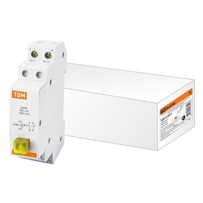 Выключатель кнопочный c фиксацией и индикацией ВК-47M 1НО;1НЗ желтый TDM Выключатель кнопочный c фиксацией и индикацией ВК-47M 1НО;1НЗ желтый TDM