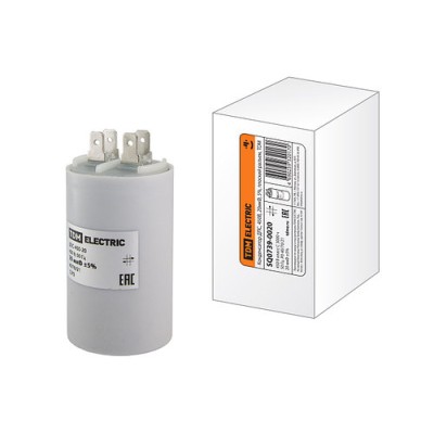Конденсатор ДПС, 450В, 20мкФ, 5%, плоский разъем, TDM Конденсатор ДПС, 450В, 20мкФ, 5%, плоский разъем, TDM