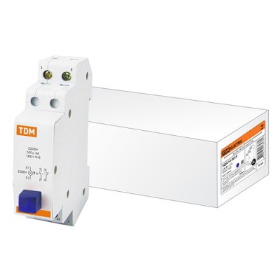 Выключатель кнопочный c фиксацией и индикацией ВК-47M 1НО;1НЗ синий TDM Выключатель кнопочный c фиксацией и индикацией ВК-47M 1НО;1НЗ синий TDM