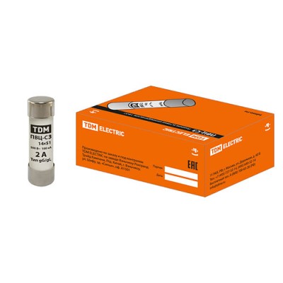 Плавкая вставка ПВЦ-С3 14х51 2А TDM Плавкая вставка ПВЦ-С3 14х51 2А TDM