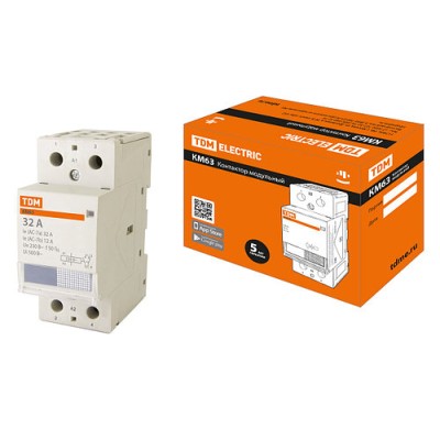 Контактор модульный КМ63/2-32 1НО;1НЗ TDM Контактор модульный КМ63/2-32 1НО;1НЗ TDM