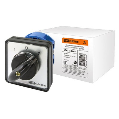 Кулачковый переключатель КПУ11-25/0102 (1-0-2 1р) TDM Кулачковый переключатель КПУ11-25/0102 (1-0-2 1р) TDM