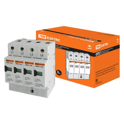 Разрядник ОПС1-C 4Р In=20kA Un=400B Im=40kA TDM Разрядник ОПС1-C 4Р In=20kA Un=400B Im=40kA TDM