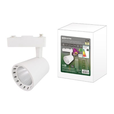 Светильник трековый однофазный LED TRL-01-015-WW 15 Вт, 24°, 3000 К, 80 Ra, белый, TDM Светильник трековый однофазный LED TRL-01-015-WW 15 Вт, 24°, 3000 К, 80 Ra, белый, TDM