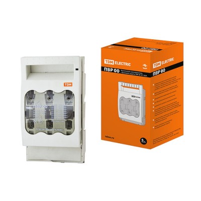 Выключатель-разъединитель с функцией защиты ПВР 00, 3П, 160 A TDM Выключатель-разъединитель с функцией защиты ПВР 00, 3П, 160 A TDM