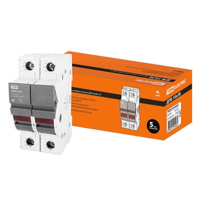 Держатель плавких вставок ДПВ 10х38 2П TDM Держатель плавких вставок ДПВ 10х38 2П TDM