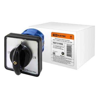 Кулачковый переключатель КПУ11-10/68 (V: 0-L1N-L2N-L3N) TDM Кулачковый переключатель КПУ11-10/68 (V: 0-L1N-L2N-L3N) TDM