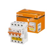 Дифференциальный автоматический выключатель АД4P 4Р С25 30-100-300мА 6кА тип АС TDM