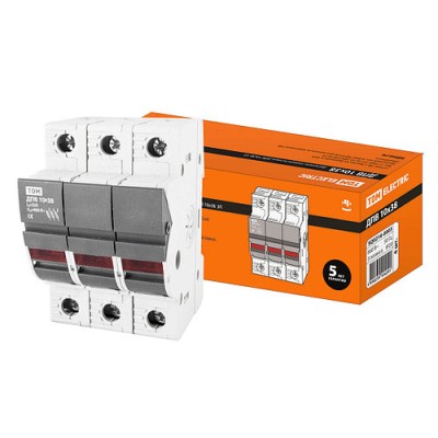 Держатель плавких вставок ДПВ 10х38 3П TDM Держатель плавких вставок ДПВ 10х38 3П TDM