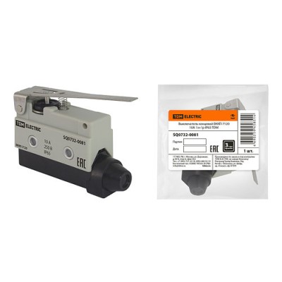 Выключатель концевой компактный пластик ВККП-7120 10А 1з+1р IP65 TDM Выключатель концевой компактный пластик ВККП-7120 10А 1з+1р IP65 TDM