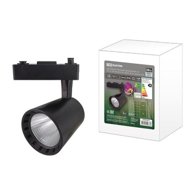 Светильник трековый однофазный LED TRL-01-030-NB 30 Вт, 24°, 4000 К, 80 Ra, черный, TDM Светильник трековый однофазный LED TRL-01-030-NB 30 Вт, 24°, 4000 К, 80 Ra, черный, TDM