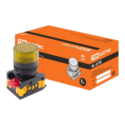 Лампа AL-22TE сигнальная d22мм желтый неон/230В цилиндр SQ0702-0038 Лампа AL-22TE сигнальная d22мм желтый неон/230В цилиндр SQ0702-0038