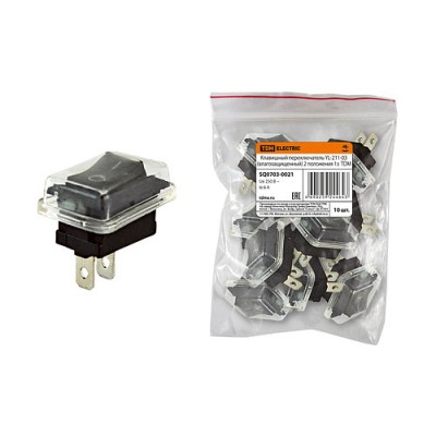 Клавишный переключатель YL-211-03 черный влагозащищенный 2 положения 1з SQ0703-0021 Клавишный переключатель YL-211-03 черный влагозащищенный 2 положения 1з SQ0703-0021