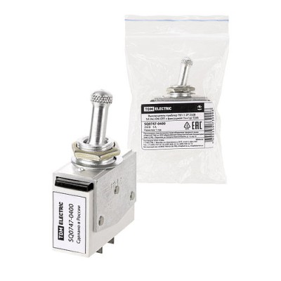 Выключатель-тумблер ТВ1-1 2P 250 В 5А (4c) ON-OFF с фиксацией (1з+1р) TDM SQ0747-0400 Выключатель-тумблер ТВ1-1 2P 250 В 5А (4c) ON-OFF с фиксацией (1з+1р) TDM SQ0747-0400