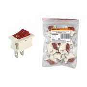 Клавишный переключатель YL-211-04 белый корпус красная клавиша 2 положения 1з SQ0703-0022