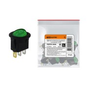 Клавишный переключатель круглый MIRS-101-3-G зеленый с подсветкой 2 положения 1з SQ0703-0040