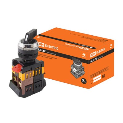 Переключатель ALC-22 черн.с рукояткой на 2 фикс.полож.I-O 1з+1р SQ0703-0008 Переключатель ALC-22 черн.с рукояткой на 2 фикс.полож.I-O 1з+1р SQ0703-0008