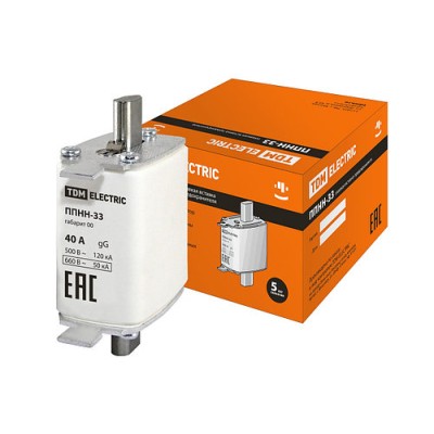 Вставка плавкая 40А ППНН-33 габарит 00 SQ0713-0004 Вставка плавкая 40А ППНН-33 габарит 00 SQ0713-0004