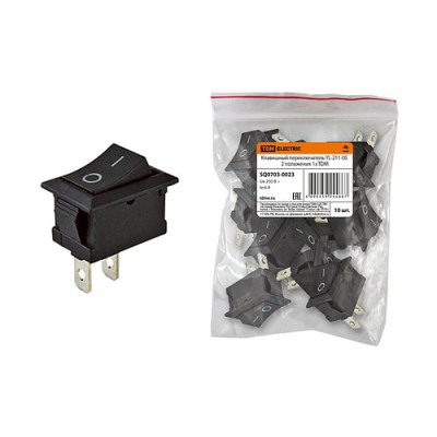 Клавишный переключатель YL-211-05 черный 2 положения 1з SQ0703-0023 Клавишный переключатель YL-211-05 черный 2 положения 1з SQ0703-0023