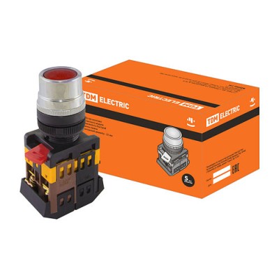 Кнопка ABLF-22 красный d22мм неон/240В 1з+1р SQ0704-0001 Кнопка ABLF-22 красный d22мм неон/240В 1з+1р SQ0704-0001