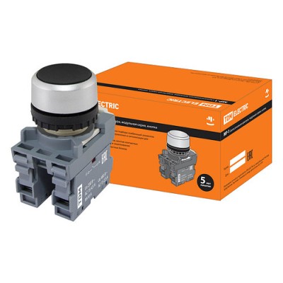 Кнопка MP1-20B в сборе d22мм 1з+1р черная SQ0747-0006 Кнопка MP1-20B в сборе d22мм 1з+1р черная SQ0747-0006