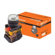 Кнопка ABLFS-22 белый d22мм неон/240В 1з+1р SQ0704-0012