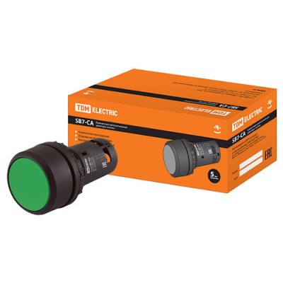 Кнопка SB7-CA35 d22мм 1з+1р зеленая SQ0746-0011 Кнопка SB7-CA35 d22мм 1з+1р зеленая SQ0746-0011