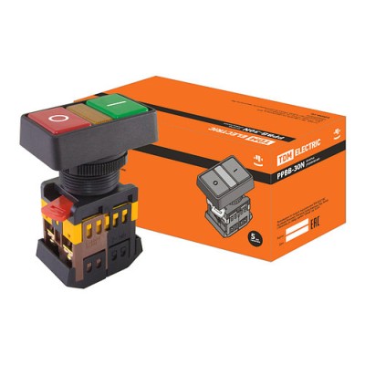 Кнопка PPBB-30N I-0 d30мм неон/230В 1з+1р SQ0704-0026 Кнопка PPBB-30N I-0 d30мм неон/230В 1з+1р SQ0704-0026