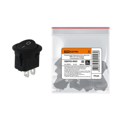 Клавишный переключатель круглый MRS-101-3-B черный 2 положения 1з SQ0703-0043 Клавишный переключатель круглый MRS-101-3-B черный 2 положения 1з SQ0703-0043