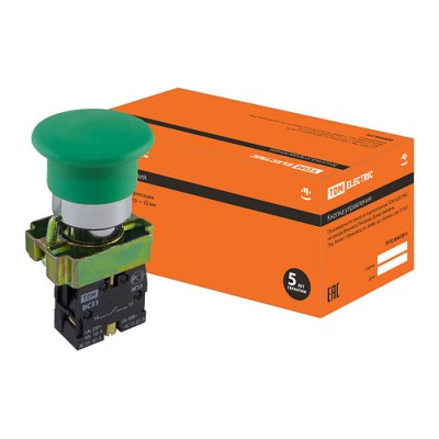 Кнопка BС31 Грибок без подсветки зеленый 1з SQ0704-0043 Кнопка BС31 Грибок без подсветки зеленый 1з SQ0704-0043