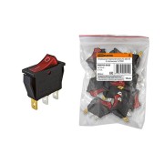 Клавишный переключатель YL-202-03 черный корпус красная клавиша 2 положения 1з SQ0703-0025