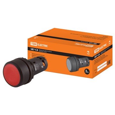 Кнопка SB7-CA45 d22мм 1з+1р красная SQ0746-0012 Кнопка SB7-CA45 d22мм 1з+1р красная SQ0746-0012