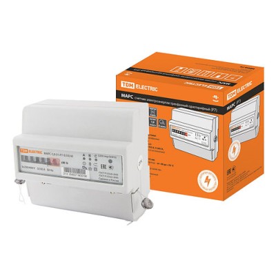 Счетчик МАРС-1,0-31-Р7-5(10)-М (3ф, 1тар, DIN-рейка, трансф.подкл, мех.ОУ) TDM Счетчик МАРС-1,0-31-Р7-5(10)-М (3ф, 1тар, DIN-рейка, трансф.подкл, мех.ОУ) TDM