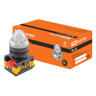 Лампа AL-22 сигнальная d22мм прозрачный неон/230В цилиндр SQ0702-0035 Лампа AL-22 сигнальная d22мм прозрачный неон/230В цилиндр SQ0702-0035