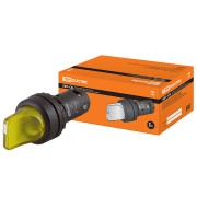 Переключатель на 2 положения с фиксацией SB7-CK2561-220V короткая ручка LED d22мм 1з желтый SQ0746-0057