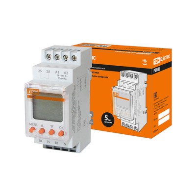 Реле времени РВМЦ-1с/100час-2х8А-24/230В-DIN (мнф.цифр., 24реж., 1с-100час, 24-230В АС/DC) TDM Реле времени РВМЦ-1с/100час-2х8А-24/230В-DIN (мнф.цифр., 24реж., 1с-100час, 24-230В АС/DC) TDM