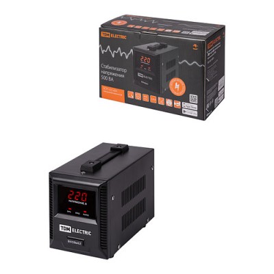 Стабилизатор напряжения БСР1-0,5 кВА электронный переносной TDM Стабилизатор напряжения БСР1-0,5 кВА электронный переносной TDM