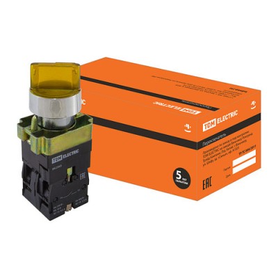 Переключатель BK 2565 2 положения желтый 1з+1р SQ0703-0016 Переключатель BK 2565 2 положения желтый 1з+1р SQ0703-0016