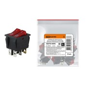 Клавишный переключатель IRS-101-R красный с подсветкой двойной 2 положения 1з 1з SQ0703-0046
