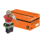 Кнопка BS142 Грибокс ключом красный d22мм 230В 1р SQ0704-0023