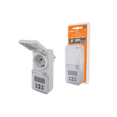 Таймер с розеткой электронный ТРЭ-02 1800Вт 24 часа/7 дней SQ1506-0005 Таймер с розеткой электронный ТРЭ-02 1800Вт 24 часа/7 дней SQ1506-0005